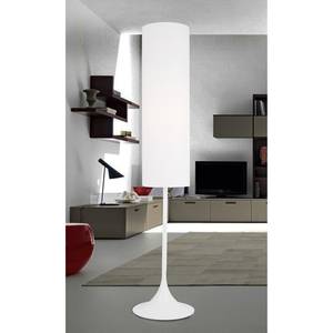 Lampadaire Flute Acier / Tissu Blanc 1 ampoule