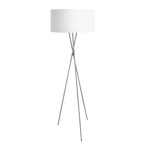 Lampadaire Fondachelli Tissu mélangé / Acier - 1 ampoule - Blanc / Argenté