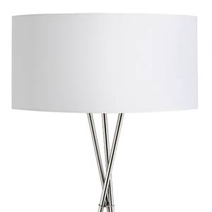 Lampadaire Fondachelli Tissu mélangé / Acier - 1 ampoule - Blanc / Argenté