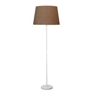 Lampadaire Lena Tissu / Fer - 1 ampoule - Blanc / Camel