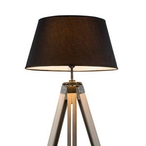 Lampadaire Mareen Tissu / Pin massif - 1 ampoule - Marron foncé / Pin gris