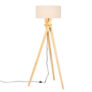 Lampadaire Tripod Mikko Bois massif / Tissu - 1 ampoule