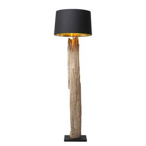 Lampada da terra Nature Straight Cotone nero/Legno grezzo