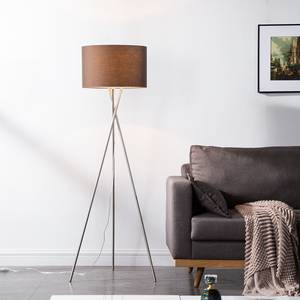 Lampadaire Tripod Stylt Tissu / Fer - 1 ampoule - Marron