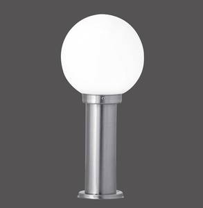 Lampadaire Tano Globe Verre / Acier inoxydable - 1 ampoule - Hauteur : 42 cm