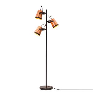 Staande lamp Trend Buckets aluminium/ijzer - 3 lichtbronnen - Koperkleurig/zwart