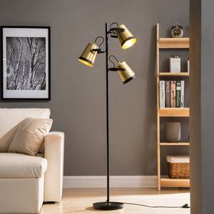Staande lamp Trend Buckets aluminium/ijzer - 3 lichtbronnen - Messing/Zwart
