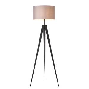 Lampadaire Tripod Asmo Fer / Tissu - 1 ampoule - Gris / Noir