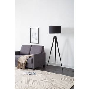 Lampadaire Tripod Asmo Fer / Tissu - 1 ampoule - Noir