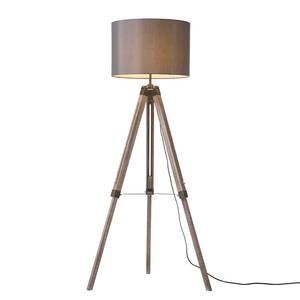 Staande lamp Tripod Pam katoen/massief rubberboomhout - 1 lichtbron