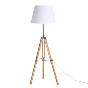 Staande lamp Tripod Trylith Hout / stof - wit 1 lichtbron