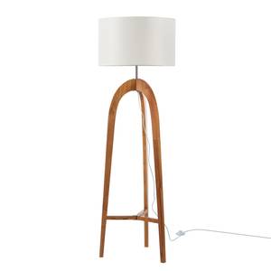 Lampada da terra Varn cotone / legno massello di pino - 1 luce - Beige / Pino