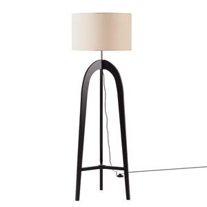 Lampada da terra Varn cotone / legno massello di pino - 1 luce - Beige / Nero