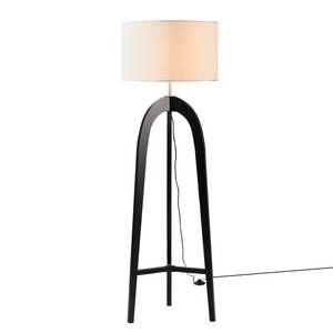 Lampada da terra Varn cotone / legno massello di pino - 1 luce - Beige / Nero