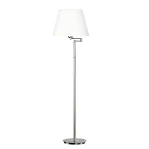 Lampadaire Wiesbaden 1 ampoule / moderne Interrupteur à  pied orientable Métal Textile Chrome Blanc