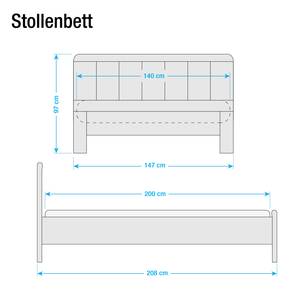 Bed Agnetha alpinewit - 140 x 200cm - 1 opbergruimte