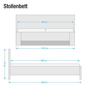 Stollenbett Agnetha Alpinweiß - 160 x 200cm - Kein Bettkasten