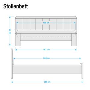 Stollenbett Agnetha Alpinweiß - 180 x 200cm - 1 Bettkasten