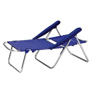 Strandstoelen Oceaan (2-delige set) aluminium/ergotex - zilverkleurig - blauw