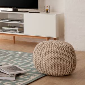 Pouf tricoté Stockholm Crème