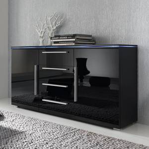 Sideboard Stripe Schwarz Hochglanz