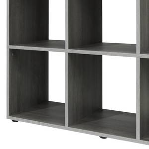 Open kast P82 I Zilverkleurig/eikenhouten look