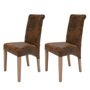 Chaises Chiara (lot de 2) Imitation cuir - Marron