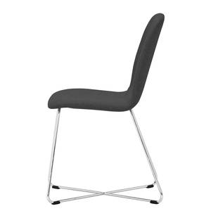 Chaises rembourrées Eske I (lot de 2) Tissu / Acier chromé - Tissu Vesta : Anthracite