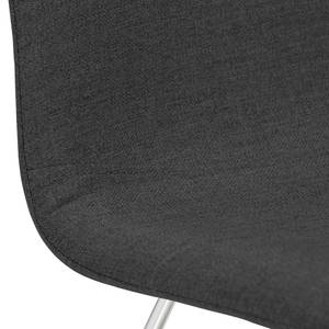 Chaises rembourrées Eske I (lot de 2) Tissu / Acier chromé - Tissu Vesta : Anthracite