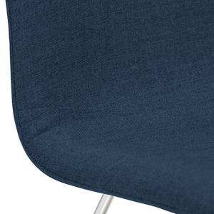 Chaises rembourrées Eske I (lot de 2) Tissu / Acier chromé - Tissu Vesta : Bleu