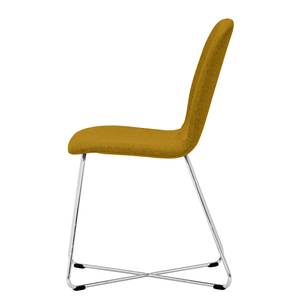 Chaises rembourrées Eske I (lot de 2) Tissu / Acier chromé - Tissu Vesta : Jaune