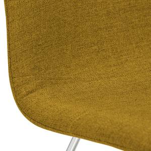 Chaises rembourrées Eske I (lot de 2) Tissu / Acier chromé - Tissu Vesta : Jaune