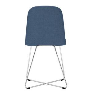 Gestoffeerde stoelen Eske I geweven stof/verchroomd staal - Stof Vesta: Lichtblauw