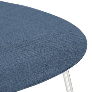Gestoffeerde stoelen Eske I geweven stof/verchroomd staal - Stof Vesta: Lichtblauw
