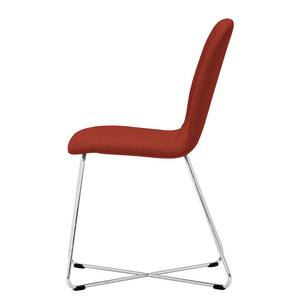 Chaises rembourrées Eske I (lot de 2) Tissu / Acier chromé - Tissu Vesta : Rouge