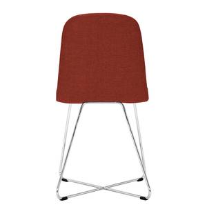 Chaises rembourrées Eske I (lot de 2) Tissu / Acier chromé - Tissu Vesta : Rouge