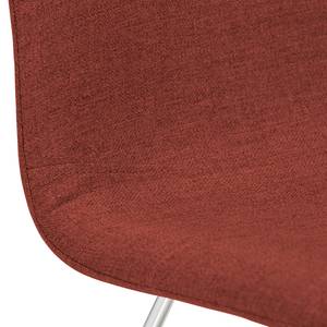 Gestoffeerde stoelen Eske I geweven stof/verchroomd staal - Stof Vesta: Rood