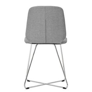 Chaises rembourrées Eske II (lot de 2) Tissu / Métal chromé - Tissu Vesta : Gris foncé