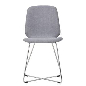 Chaises rembourrées Eske II (lot de 2) Tissu / Métal chromé - Tissu Vesta : Gris