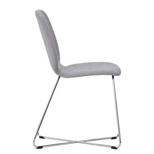 Chaises rembourrées Eske II (lot de 2) Tissu / Métal chromé - Tissu Vesta : Gris