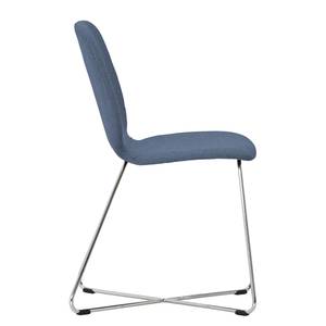 Gestoffeerde stoelen Eske II geweven stof/verchroomd metaal - Stof Vesta: Lichtblauw