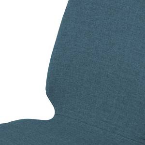 Chaises rembourrées Eske II (lot de 2) Tissu / Métal chromé - Tissu Vesta : Bleu pétrole