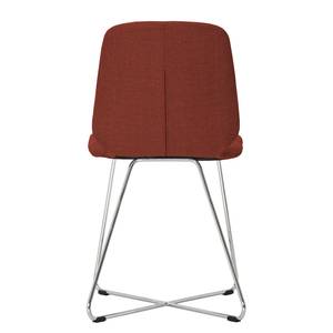 Gestoffeerde stoelen Eske II geweven stof/verchroomd metaal - Stof Vesta: Rood