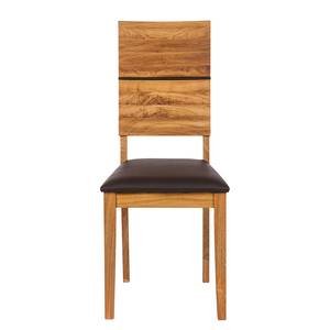 Chaises RichWOOD (lot de 2) Chêne sauvage massif / Revêtement en cuir véritable