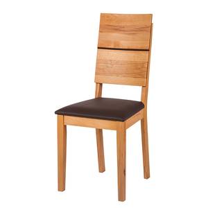 Chaises RichWOOD (lot de 2) Duramen de hêtre massif /Imitation cuir - Marron