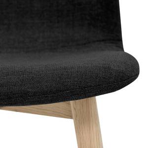 Chaises rembourrées Helvig I (lot de 2) Tissu / Chêne massif - Tissu Vesta : Anthracite