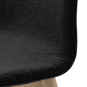 Gestoffeerde stoelen Helvig I geweven stof/massief eikenhout - Stof Vesta: Antraciet
