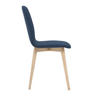 Chaises rembourrées Helvig I (lot de 2) Tissu / Chêne massif - Tissu Vesta : Bleu