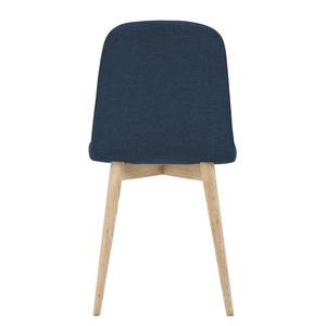 Gestoffeerde stoelen Helvig I geweven stof/massief eikenhout - Stof Vesta: Blauw