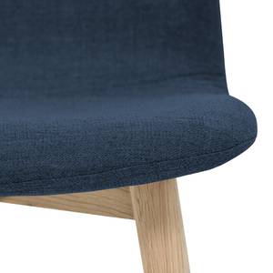 Chaises rembourrées Helvig I (lot de 2) Tissu / Chêne massif - Tissu Vesta : Bleu